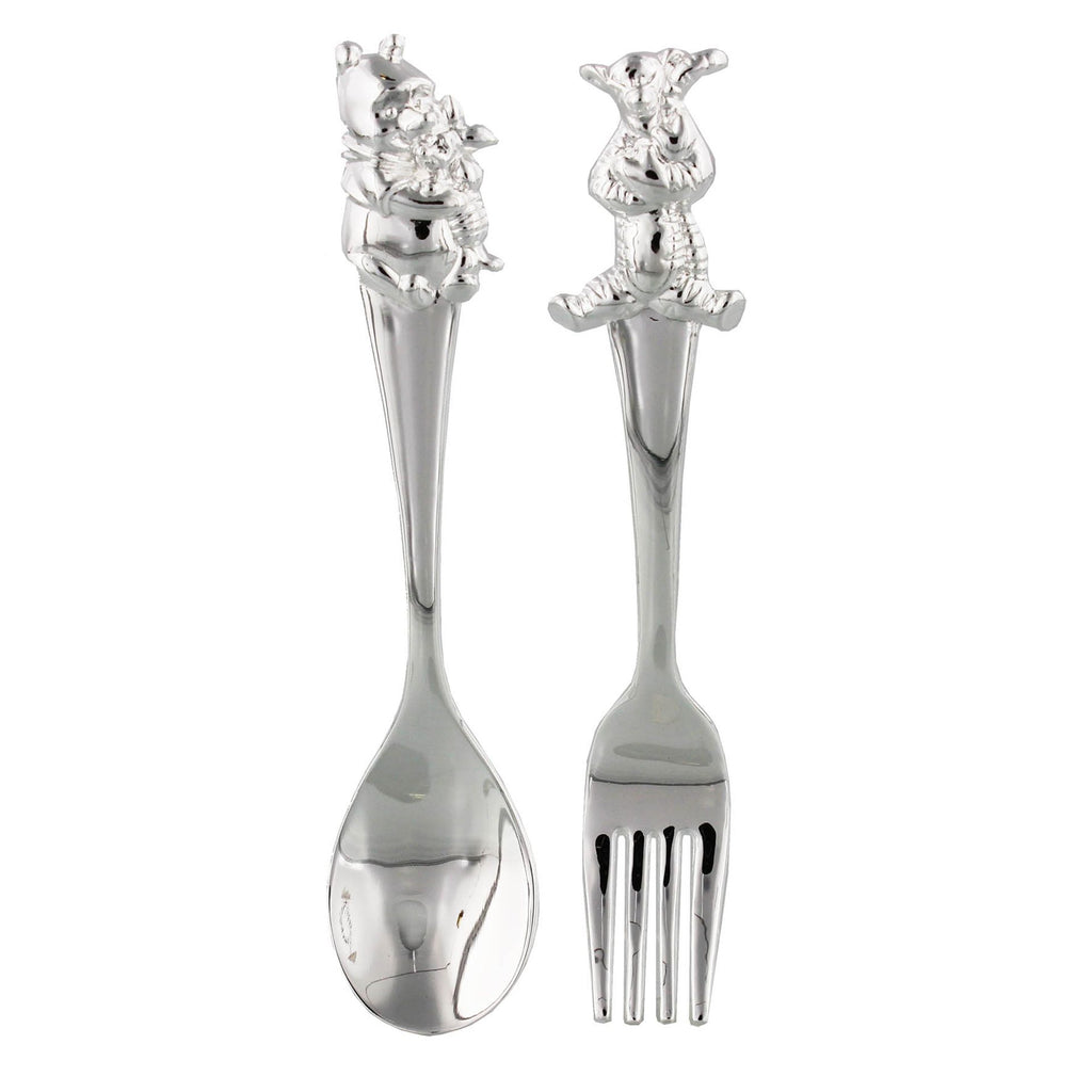 Disney Winnie the Pooh Silverplated Fork and Spoon Set