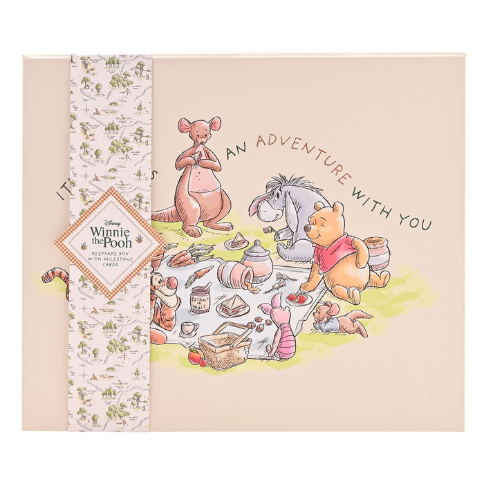 Disney Winnie The Pooh Keepsake Box with 12 x Milestone Cards