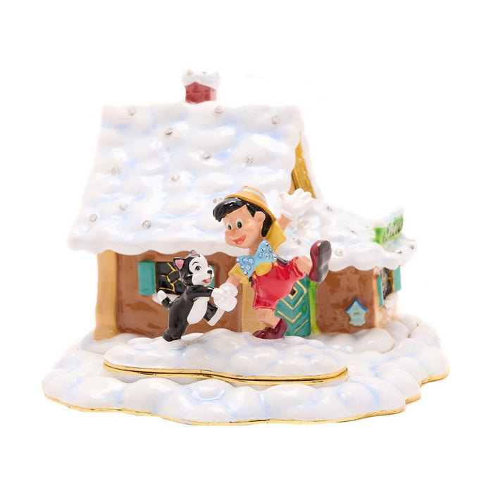 Disney Icon Cottage Scene Trinket Box - Pinocchio & Figaro