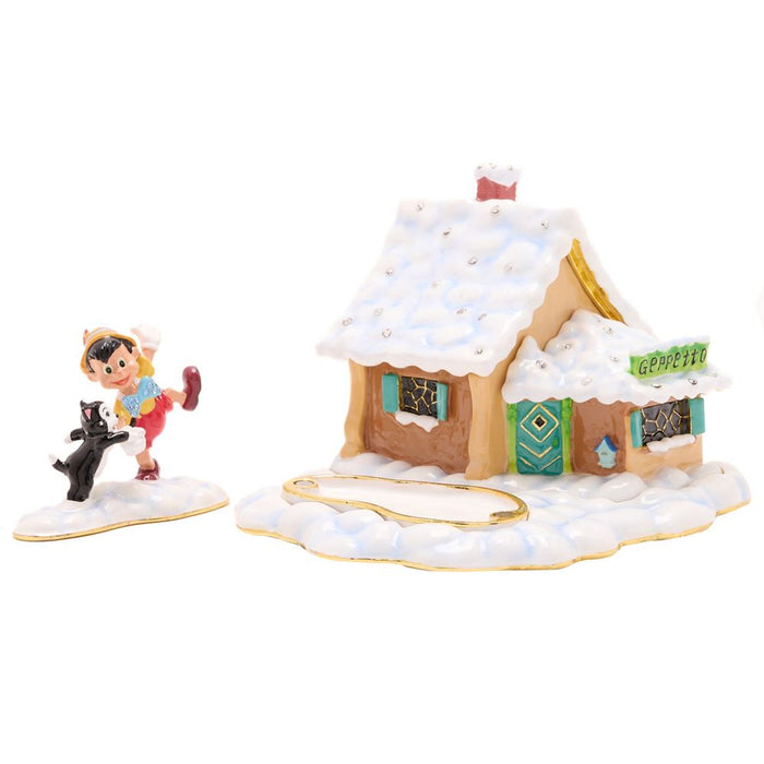 Disney Icon Cottage Scene Trinket Box - Pinocchio & Figaro