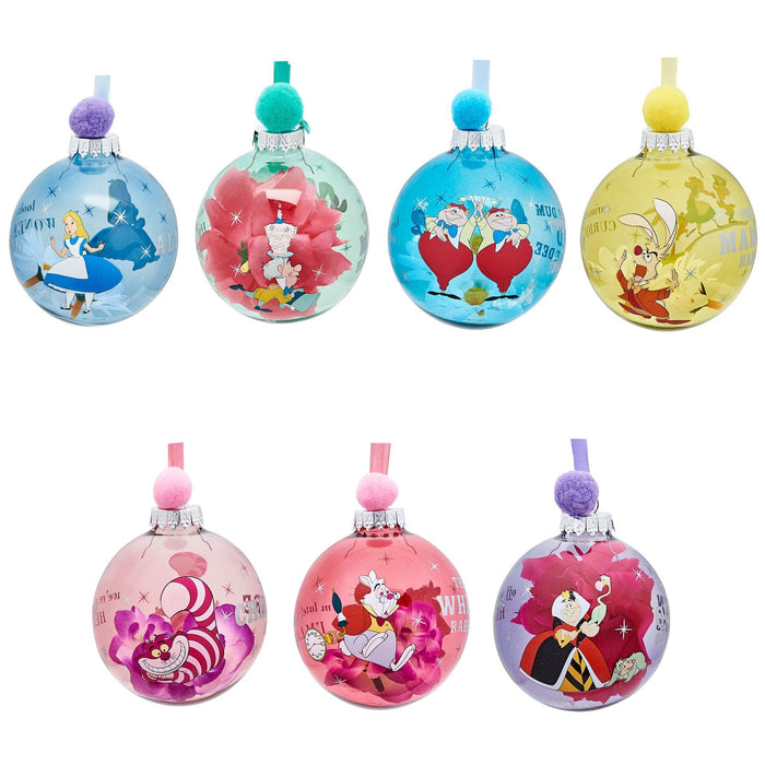 Disney Set of 7 Baubles - Alice In Wonderland