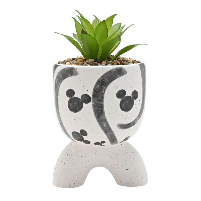 Disney Mickey Shapes Arch-Footed Planter with Faux Plant