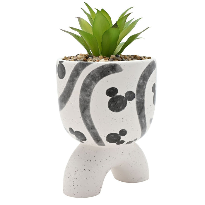 Disney Mickey Shapes Arch-Footed Planter with Faux Plant