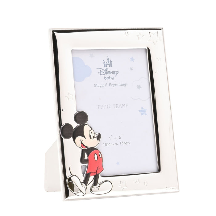 Disney Silver Mickey Photo Frame 4" x 6" - Made In Italy