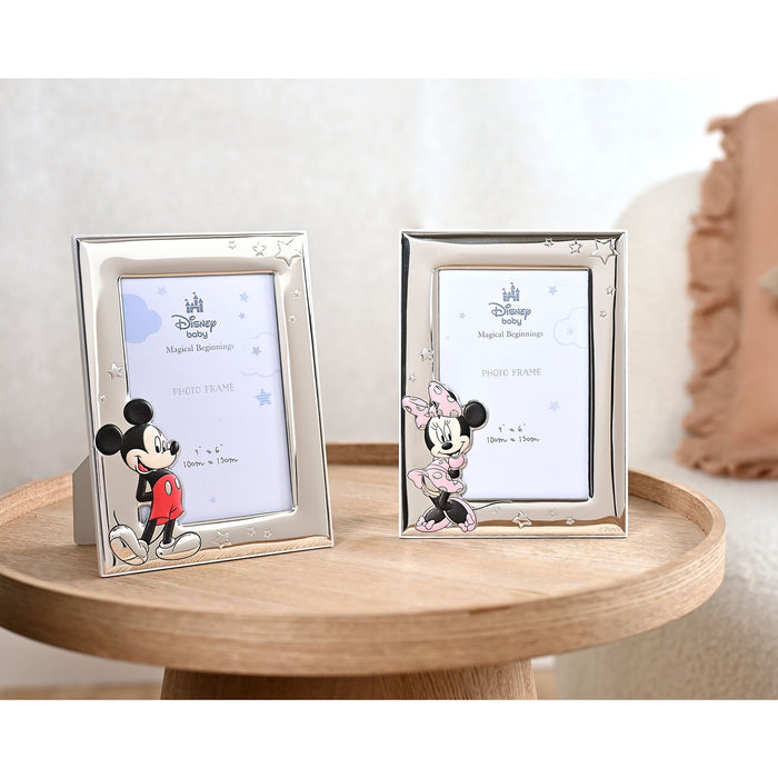 Disney Silver Mickey Photo Frame 4" x 6" - Made In Italy