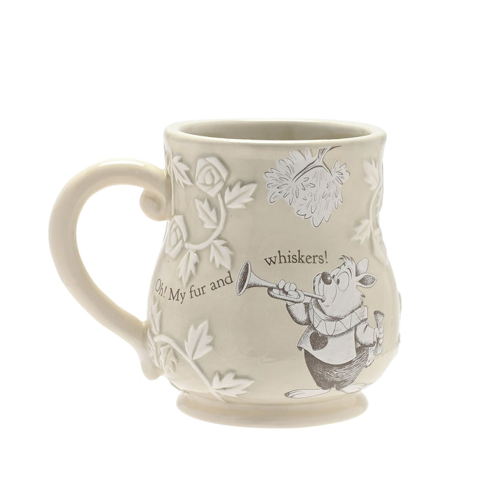 Disney Alice in Wonderland Embossed Mug - White Rabbit