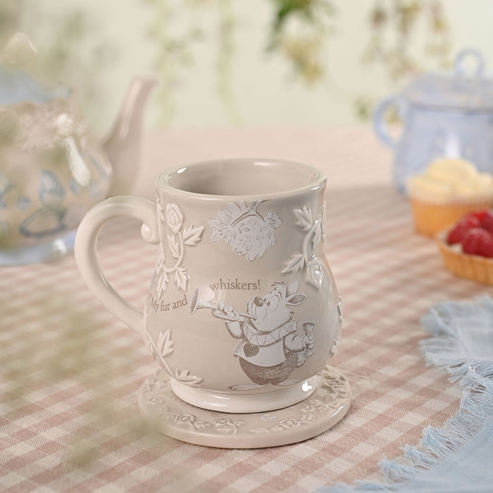 Disney Alice in Wonderland Embossed Mug - White Rabbit