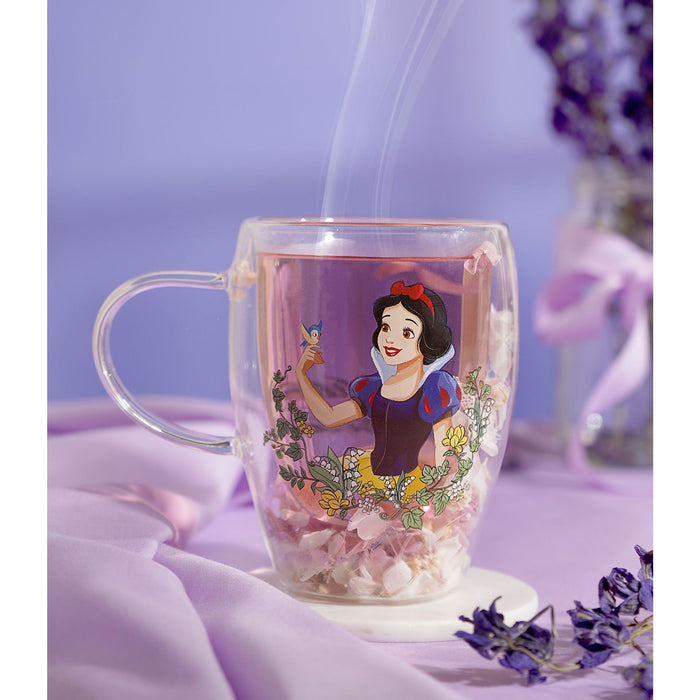 Disney Pastel Princess Floral Decorative Glass Mug - Snow White