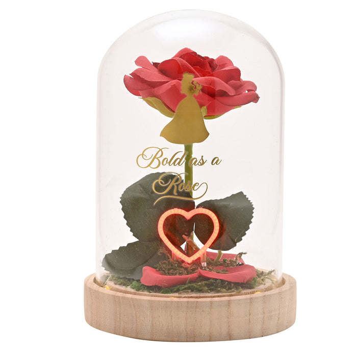 Disney Pastel Princess Florals In A Cloche With Neon Light - Belle