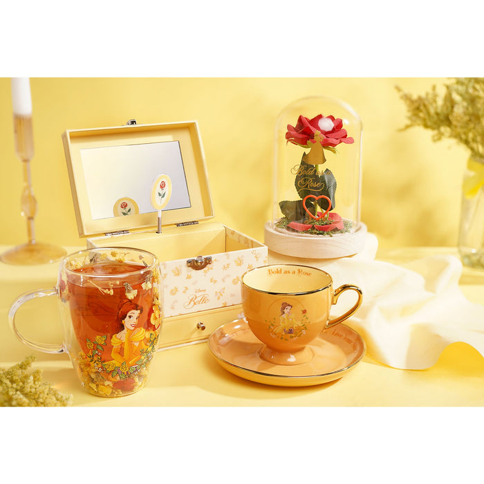 Disney Pastel Princess Florals In A Cloche With Neon Light - Belle