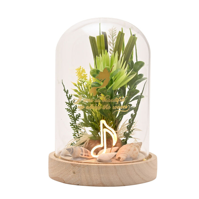 Disney Pastel Princess Florals In A Cloche With Neon Light - Ariel