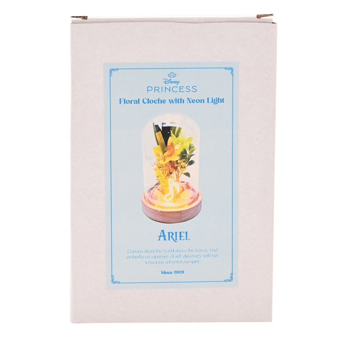 Disney Pastel Princess Florals In A Cloche With Neon Light - Ariel