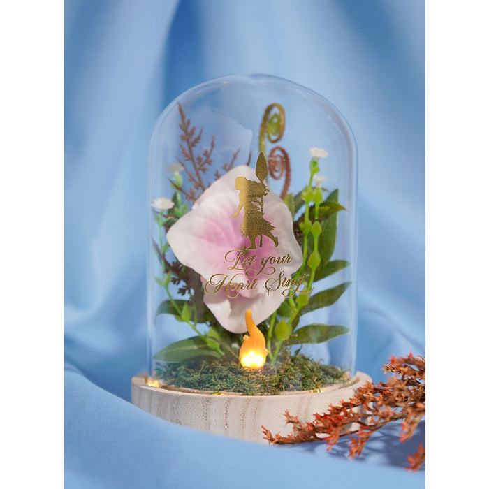 Disney Pastel Princess Florals In A Cloche With Neon Light - Moana