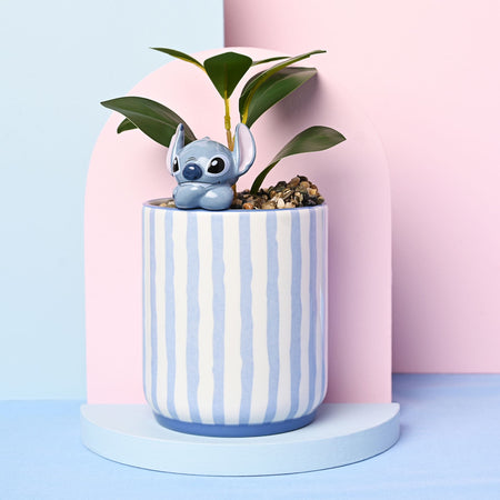stitch planter pot Disney Stitch Planter with 3D Stitch & Faux Plant — The Home of Characters