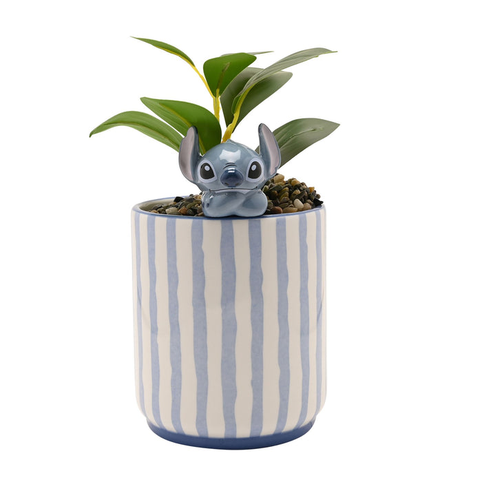 Disney Stitch Planter with 3D Stitch & Faux Plant