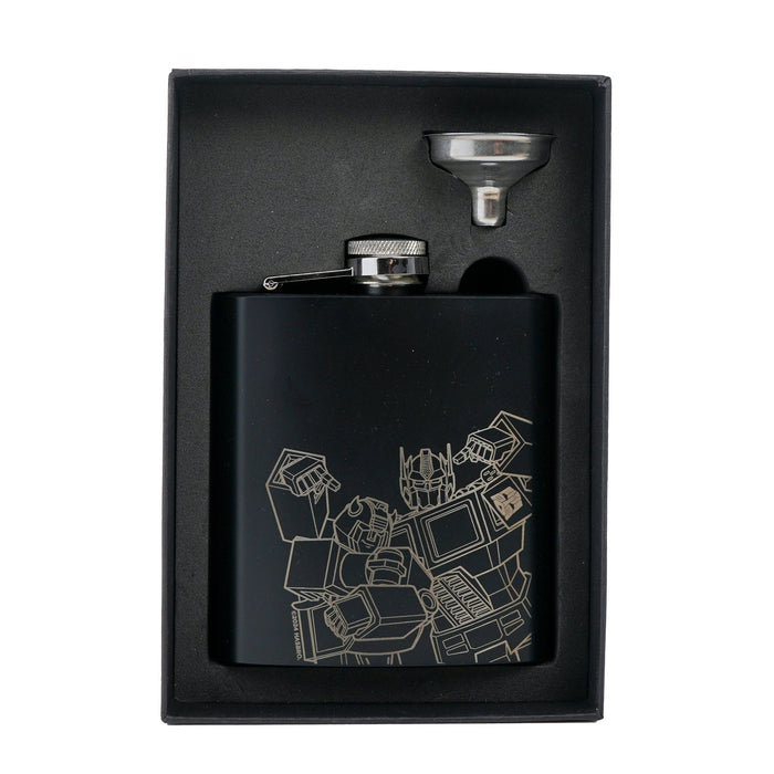 Transformers Hip Flask With Funnel Medium - 6oz Matt Black