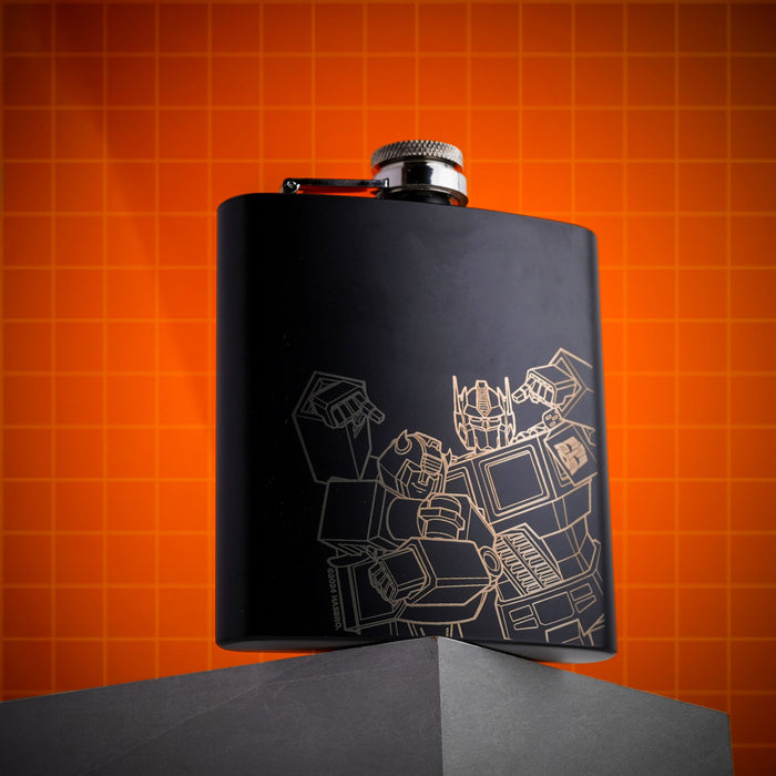 Transformers Hip Flask With Funnel Medium - 6oz Matt Black