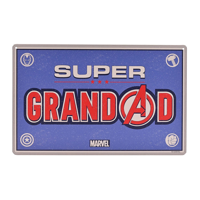 Marvel Avengers Tin Plaque with Hooks - Super Grandad