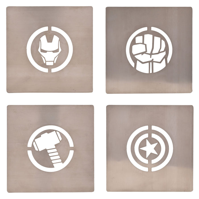 Marvel The Avengers Set Of 4 Silver Metal Coasters