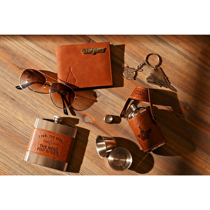 Top Gun Metal Travel Flask 6oz - Brown