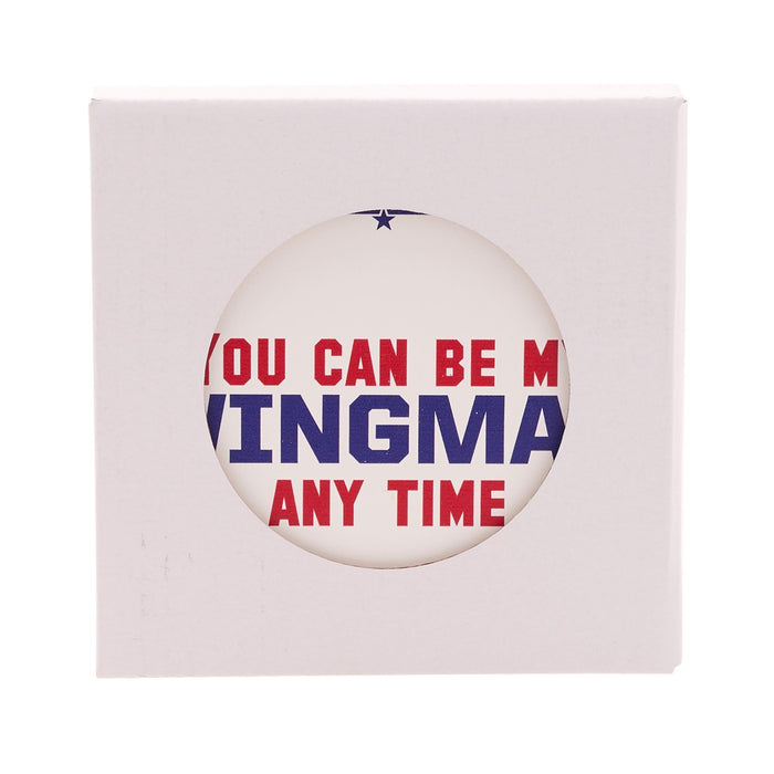 Top Gun White Coaster 'You Can Be My Wingman'