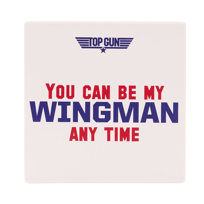 Top Gun White Coaster 'You Can Be My Wingman'