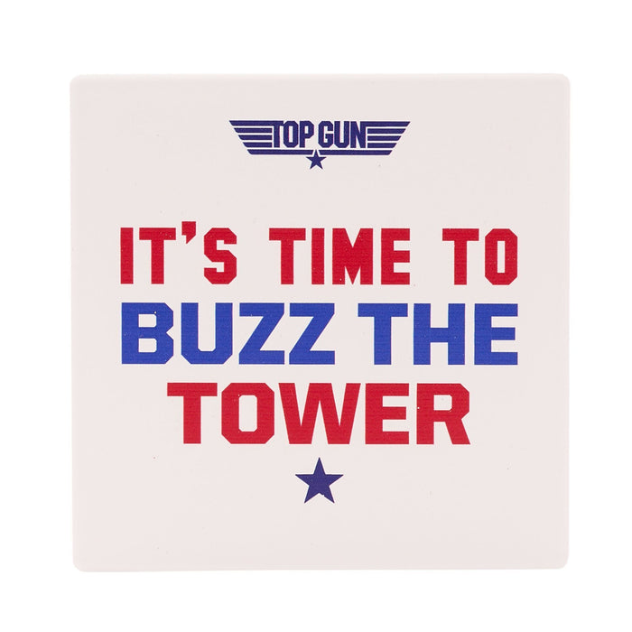 Top Gun White Coaster 'Time To Buzz The Tower'