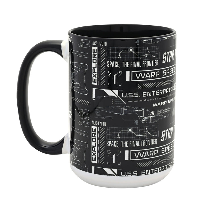 Star Trek Tech Black & White 15oz Mug