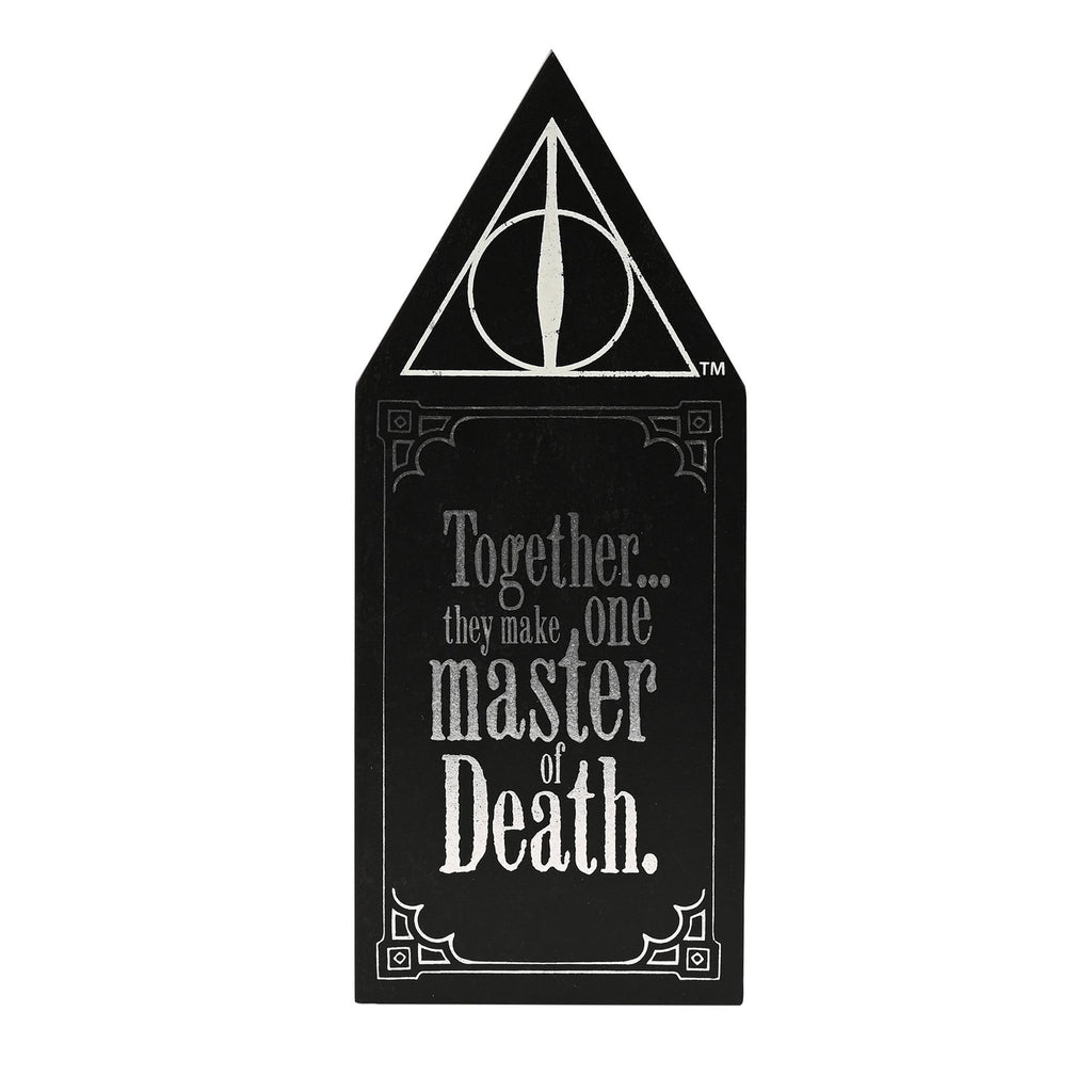Warner Bros Dark Arts Glow Dark Wooden Plaque Deathly Hallows