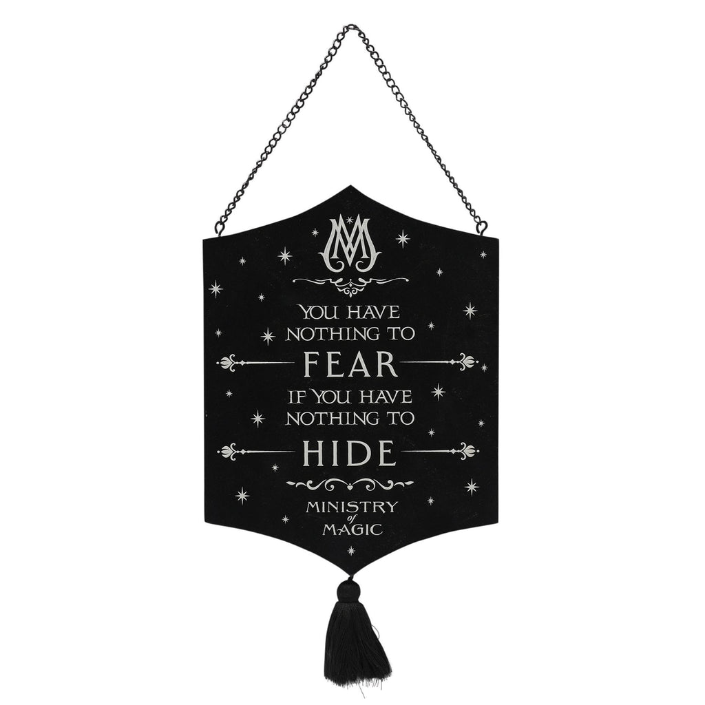 Warner Bros Dark Arts Glow Dark Wooden Plaque Ministry Magic