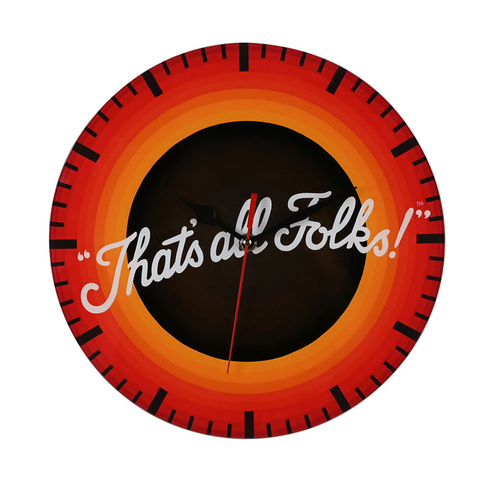 Warner Bros Looney Tunes "That's All Folks" Glass Clock - 30cm