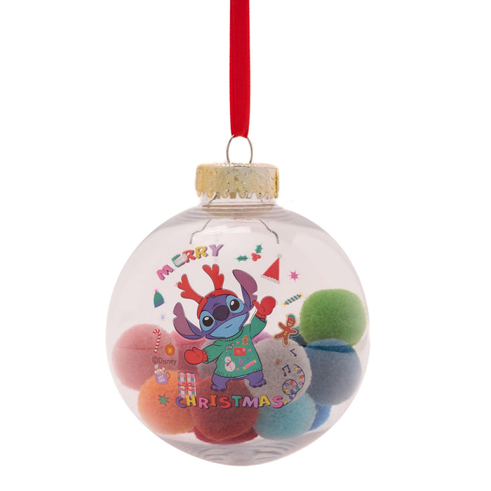 Disney Stitch Set of 7 Baubles with Pom Poms