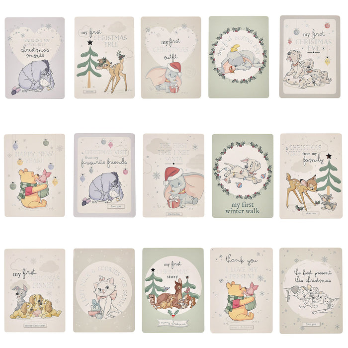 Disney Baby's First Christmas Set of 15 Milestone Cards